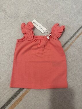 Janie and Jack Coral Pink Ruffle-Shoulder Tank Top